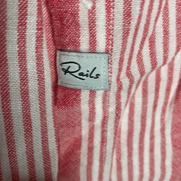 Rails Charli Button Down Shirt Linen blend striped sz XS‎ - Picture 3 of 6
